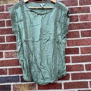 KUT From The Kloth Womens Cap Sleeve Blouse Embellished Gold Beaded Medium